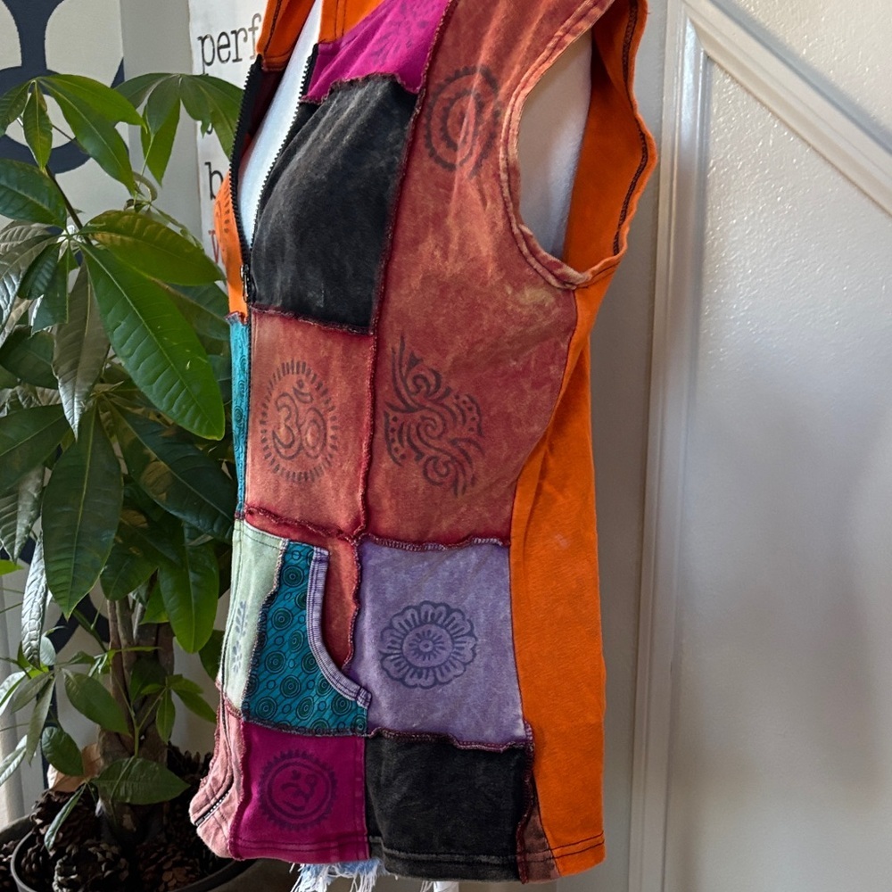 Colorful Hippy Patchwork Women's Vest 🤩 - Picture 5 of 9
